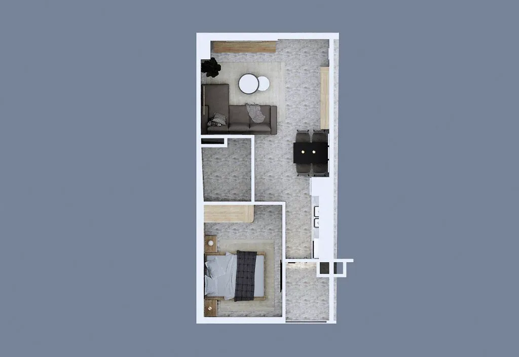 Mặt bằng căn hộ 1 phòng ngủ – Nhà ở xã hội Ngọc Hồi (Sunrise Home)